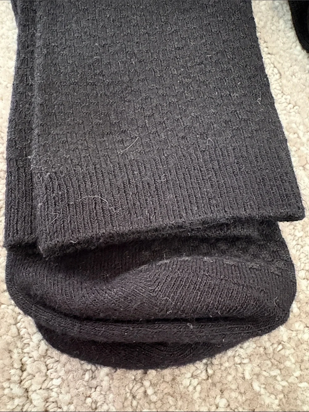 Men's Black Textured Crew Socks - Pack of 2